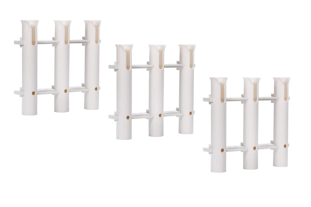Moriyoshi Fishing Rod Rod Holder Set Rod Holders with Bolts and for Sea Boat Rod Rod Stand Easy Resin Rod Rod Case 3-Row (3 Nuts) Fishing, Fishing,
