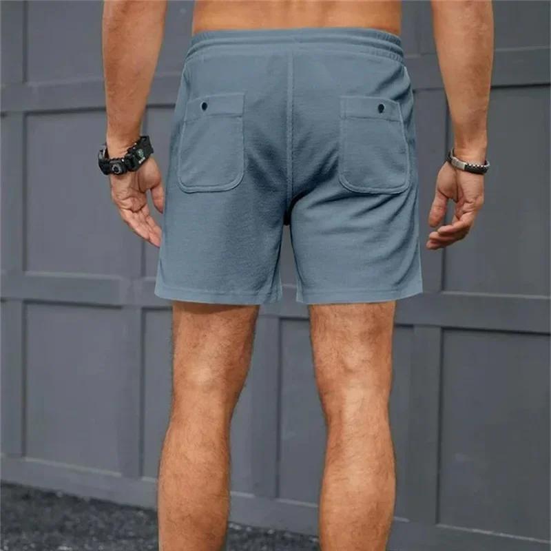 Summer Men's Solid Color Outdoors Sport Shorts Breathable Loose Fitness Training Short Pants Men's Sweatpants
