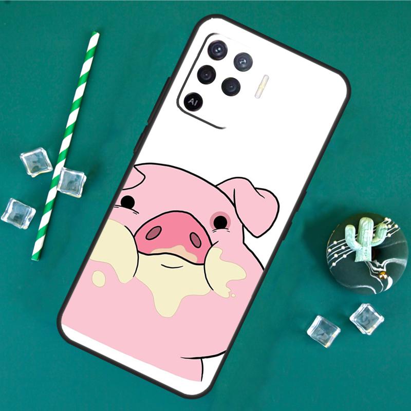 Cartoon Pig Case For Oppo A80 A40 A60 A16 A76 A96 A91 A15 A17 A74 A94 A54 A57S A18 A38 A58 A78 A98 Cover