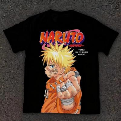 Naruto Manga Retro Cover Naruto Potisk Čistá Bavlna Krátký Rukáv Volný Top Různých Stylů Vhodný pro Muže i Ženy