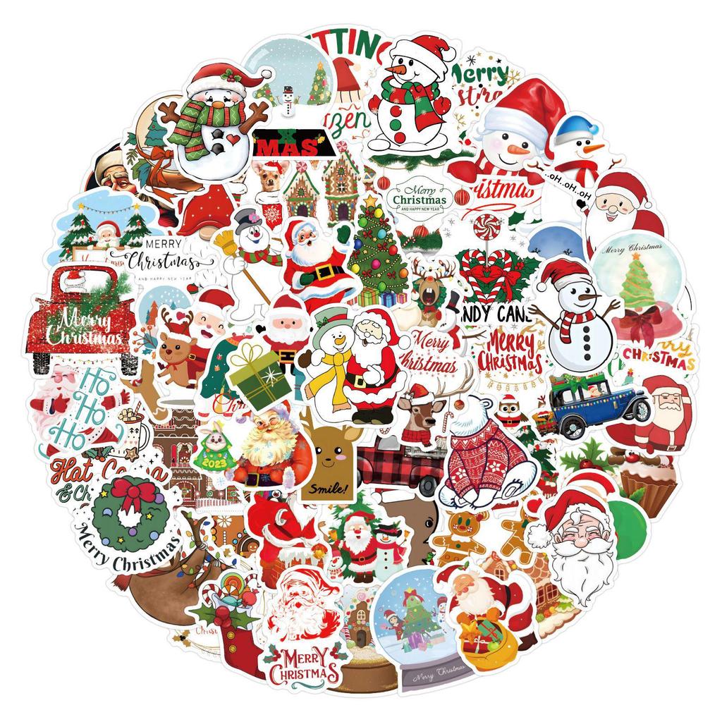 120 Christmas Graffiti Stickers: Waterproof Decoration for Notebooks, Guitars, Skateboards & DIY Projects