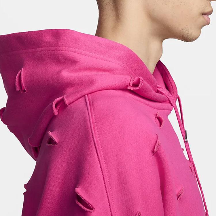 Nike X Jacquemus Společná značka SS24 Jednobarevná Dírkovaná Silná Fleecová Volná Mikina s Dlouhým Rukávem Unisex Mikina Vodově Červená FJ3482-653
