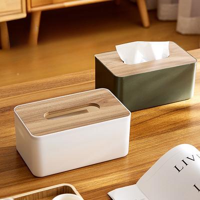 1/5Pcs Wooden Tissue Box, Household Tissue Storage Box, Detachable Tissue Box, Office, Commercial, Restaurant, Coffee Shop