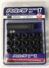 RAYS Racing M12 X Pack of 74130000230BK Nuts, 17HEX, P1.5, Black, 35mm, 16,