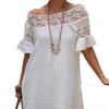 European & American Summer Tassel Hollow-Out Dress - Women's Loose Fit with Five-Point Sleeves