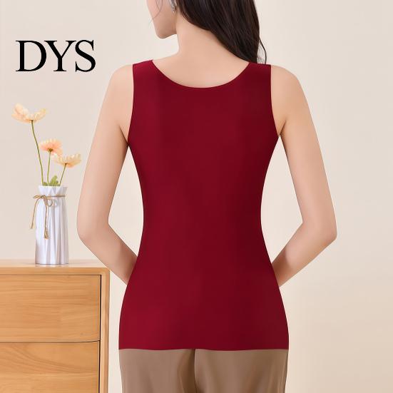 Women Thermal Undergarment Tank Top with Built-in Bra, Slim Fit Square Neck Sleeveless Top, Seamless Padded for Fall Winter Casual
