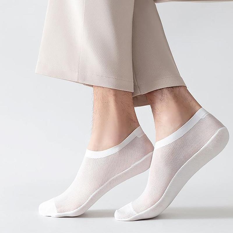 Pánské ponožky Letní Tenká síťovina Prodyšná Protiskluzová Neviditelná Mělká ústa Lodní ponožky Bavlna Podrážka Volný čas Nízké sudové punčochy