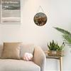 Vintage Wooden Welcome Sign with Garden Bonsai Pattern - Unique Round Sign for Front Door, Wall, Porch Hanging Decor - Ideal Home Hanging Ornament