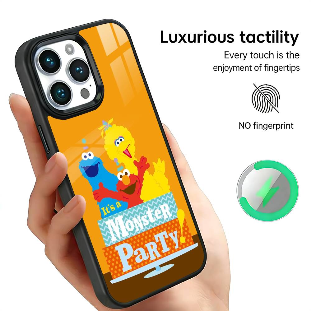 

S-Sesame S-Street C-Cookie Elmo Phone Case For iPhone17,16,15,14,13,12,11 Plus,Pro Max, New Magnetic Wireless Charging iPhone12mini