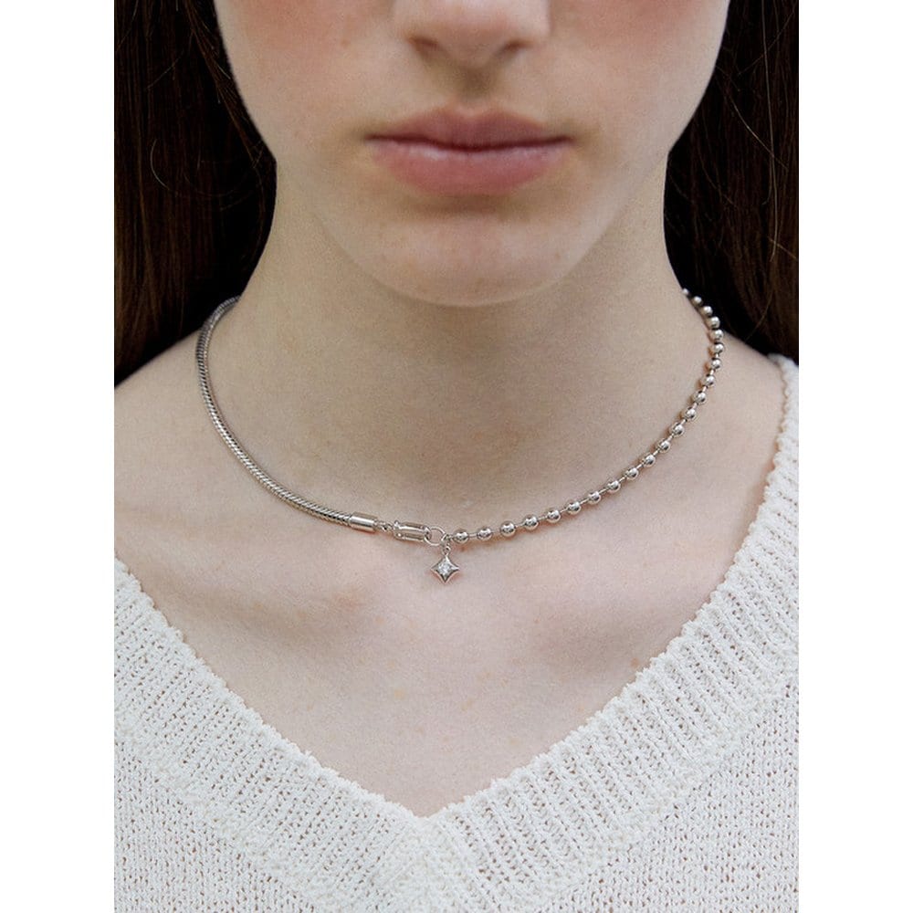 [Byhyeres] (W) Silhouette Duo Chain Necklace Bh7N56759Wb400