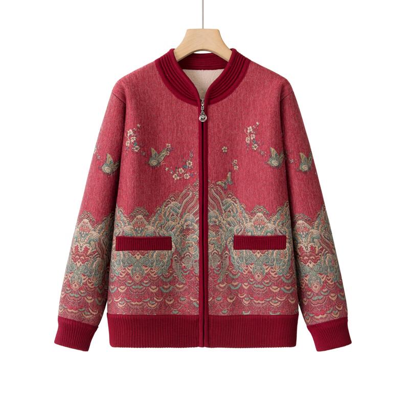 Women's Mid-Aged & Elderly Spring Knit Cardigan Sweater