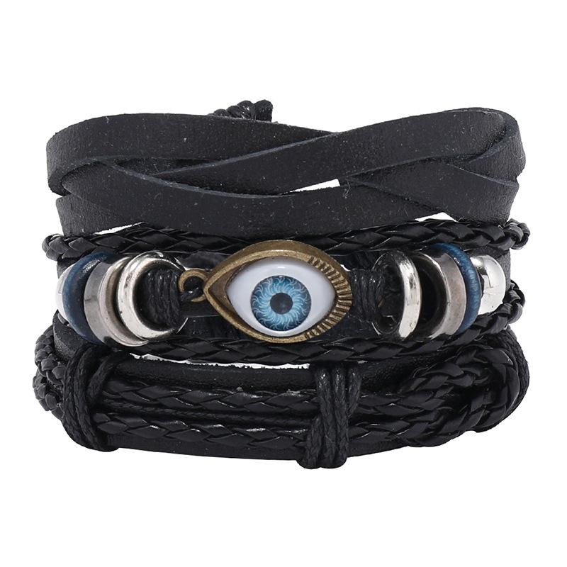 ZORCVENS Classic Hand-Woven Leather Bracelet Multilayer Men Bracelets Punk Beads Bangle for Friend Charm Jewelry Gifts