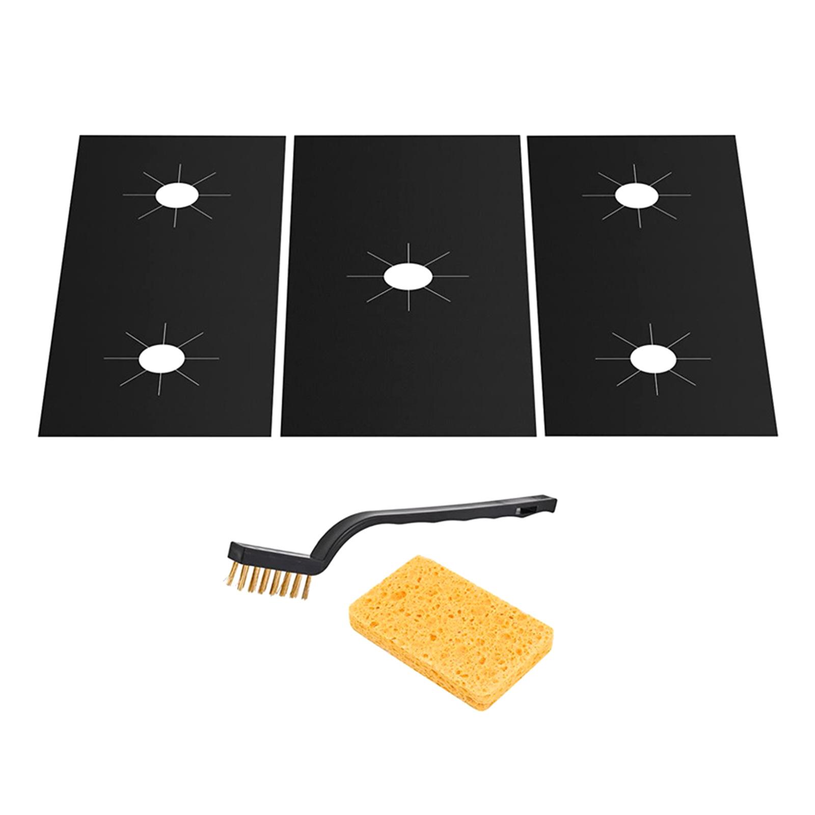 

Брызговик для кухонной плиты с высокой термостойкостью, 5 отверстий, накладка для газовой плиты, антипригарный протектор для варочной панели, подкладка E