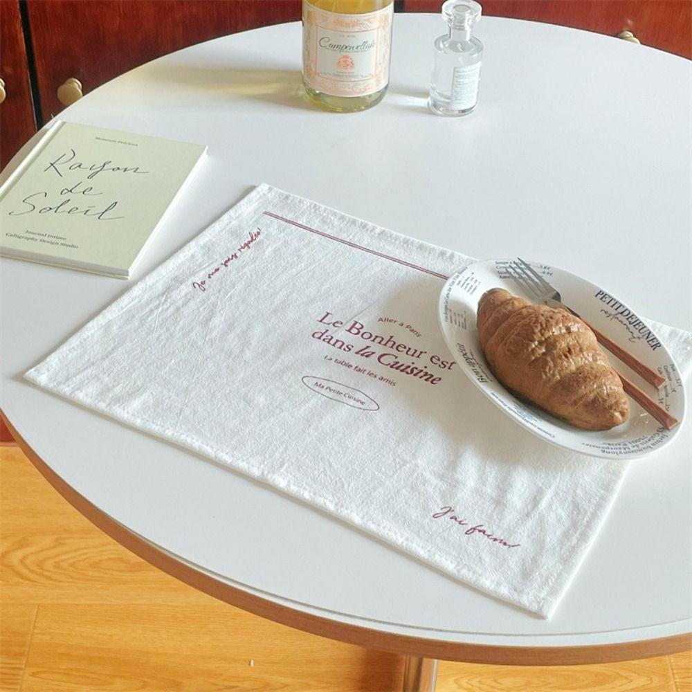 Cotton Cup Mat Square Photo Background Cloth New Printed Placemats  Table Decor