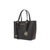 Michael Kors Bolso de mano de cuero liso con logo Jet Set Minimalist para mujer Negro 35T9GTVT0L-BLACK
