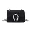 Women's Diamond Shoulder Bag  Crossbody Bag  Zipper Decoration  PU Material  Classic