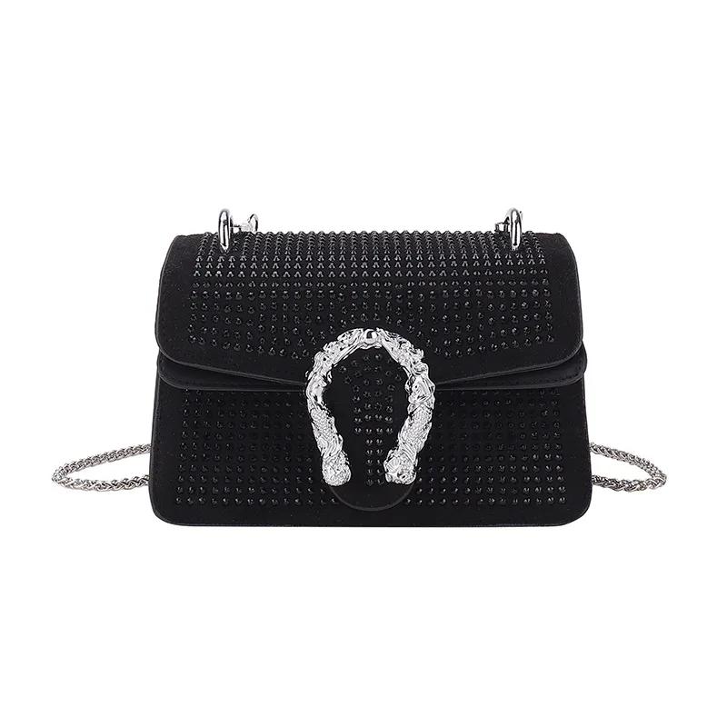 Women's Diamond Shoulder Bag  Crossbody Bag  Zipper Decoration  PU Material  Classic