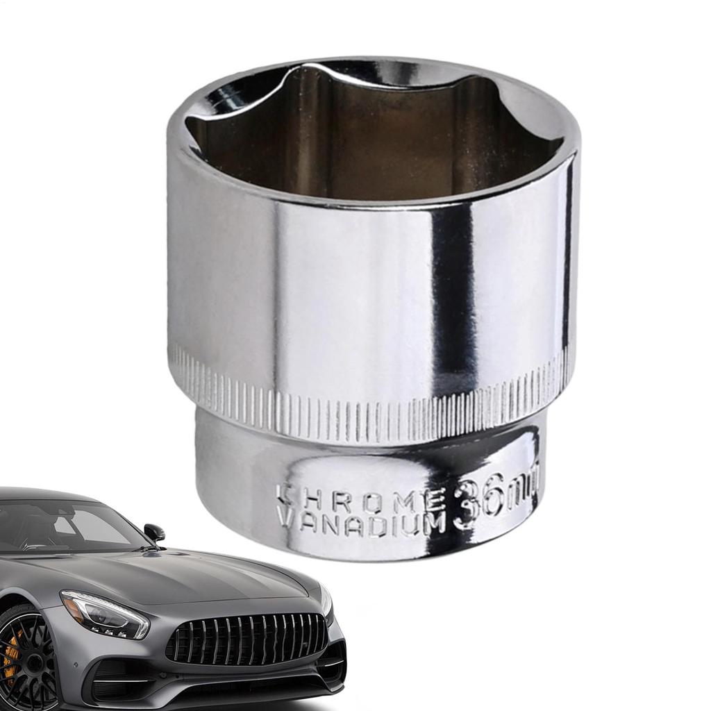 36mm Socket 6-Point Socket with Rust-Proof Drive Steel Axle Shaft Nut Remover for 1/2 Inch Ratchet Wrench System Truck Car