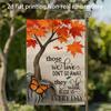 2D Flat, 1pc, 2D Flat Printing, Autumn Maple Leaf Butterfly Garden Flag, Polyester Material, Multiple Sizes, Machine Washable and Durable for Outdoor