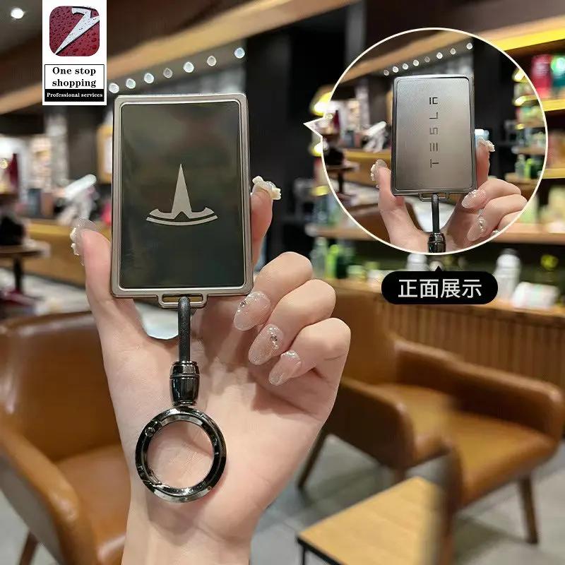 bpyqc0 for Tesla car keychain protective cover Model Y card cover Model 3 X S metal keychain remote control protective cover