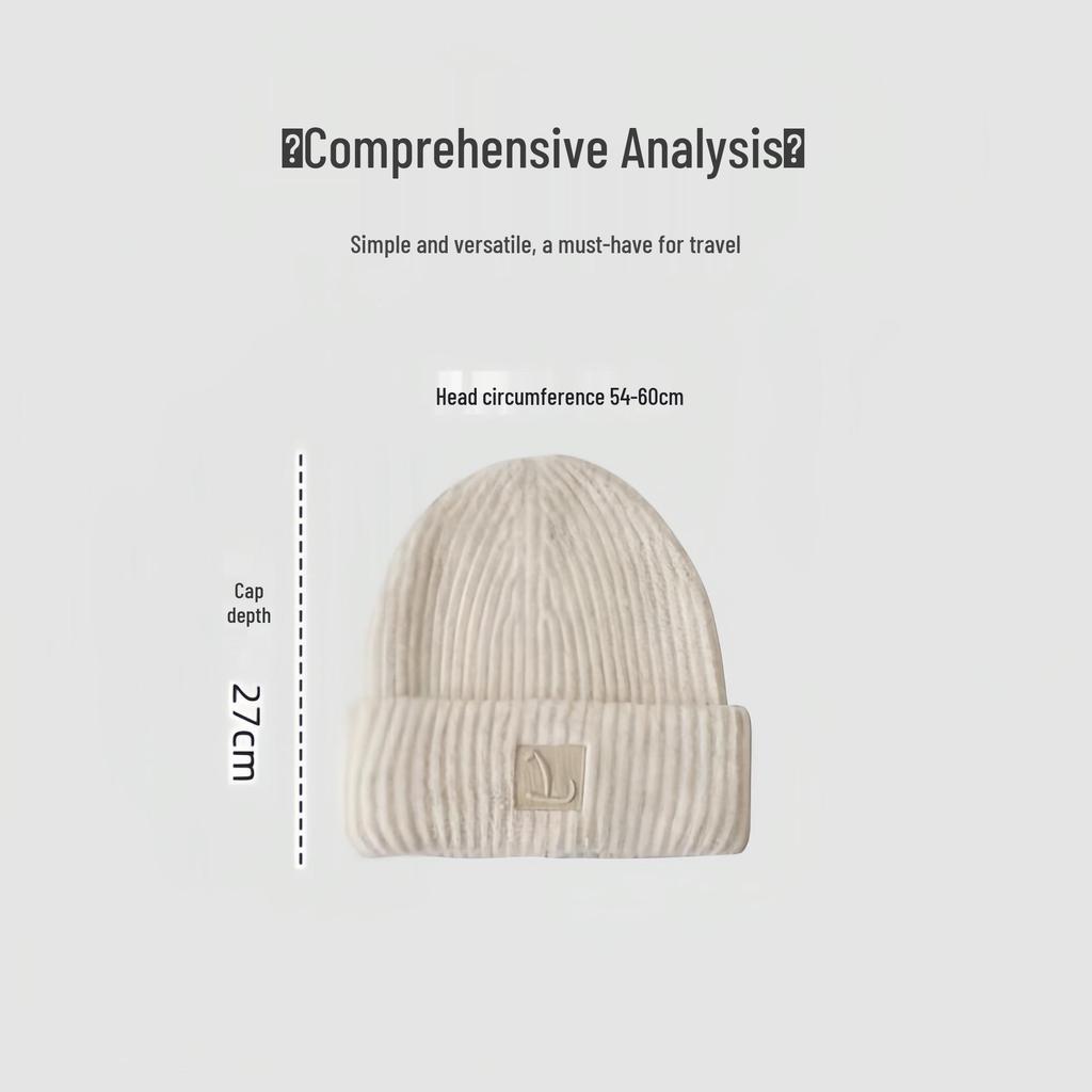 Căciulă Tricotată Pluș pentru Femei în Stil Coreean - Călduroasă, Largă, Mărimi Mari, Subțiază & Protecție Urechi pentru Toamnă/Iarnă