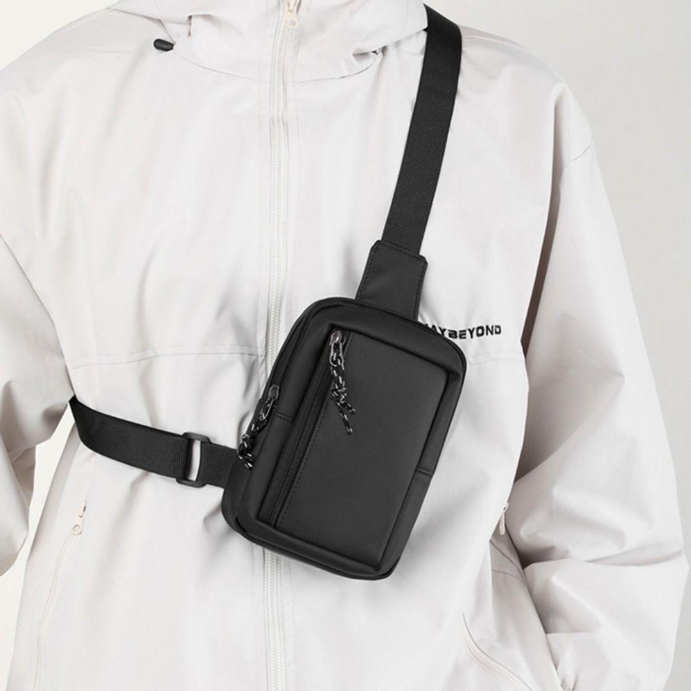 Side Sling Men Chest Bag Solid Color Man Phone Bag Casual Male Shoulder Bag  Travel