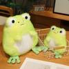 Cartoon Cute Frog Doll Plush Toy Green Little Frog Doll Children Soothing Rag Doll Birthday Gift