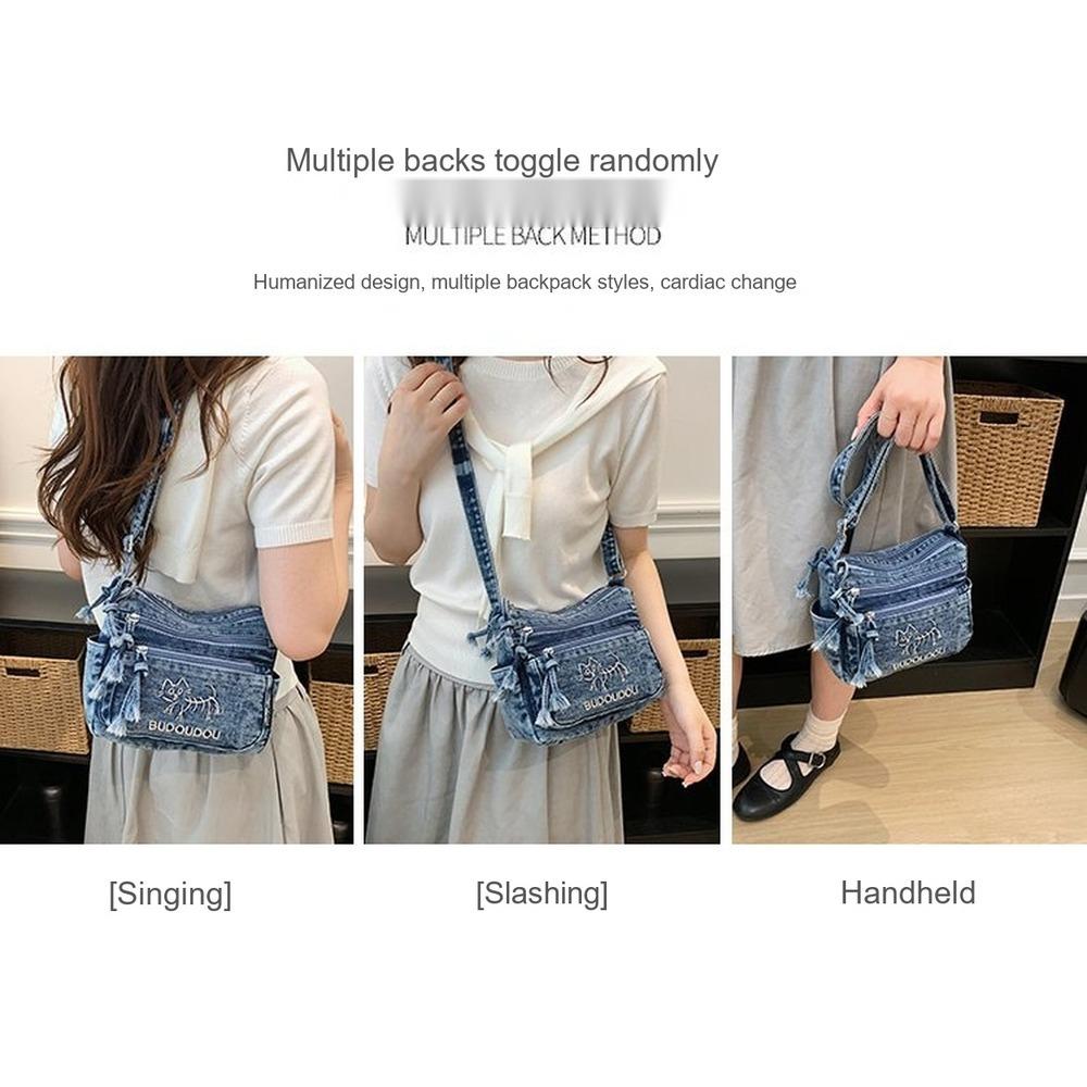Lightweight Large Capacity denim Multipurpose Storage Bag for Daily Use