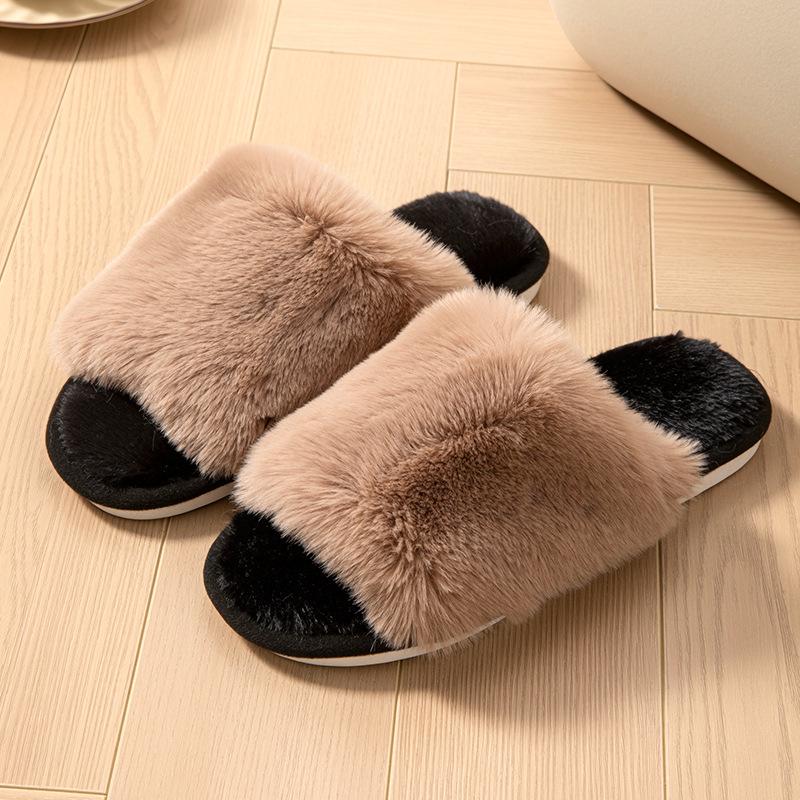 Winter Fashion Indoor Home Comfortable Warm Non-Slip Slippers Women Shoes