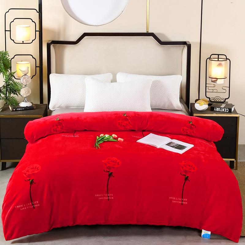 

Молочный бархат зимнее одеяло утолщенное теплое двухстороннее бархатное одеяло студенческое общежитие футон праздничный подарок 150*200cm