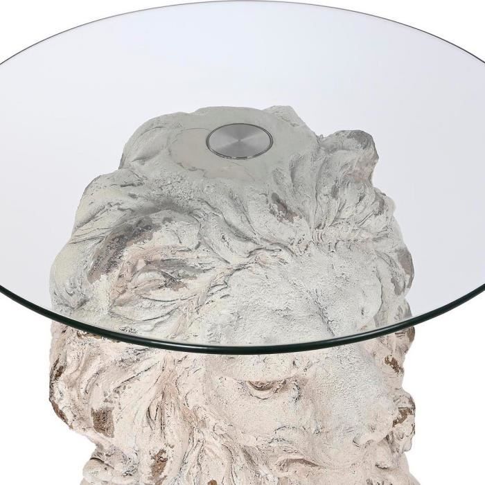Table d'appoint - Lion Gris - Magnésium - 52 x 44 x 72 cm