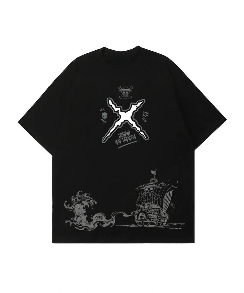 One Piece Anime T-Shirt Unisex Damen Baumwolle Kurzarm T-Shirts Sommer Luffy Zoro Sanji Grafikdruck Streetwear Lässig Yk