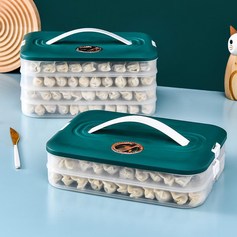 Home Dumpling and Wonton Freezer Box: Multi-layer Transparent Storage for Fresh-Keeping