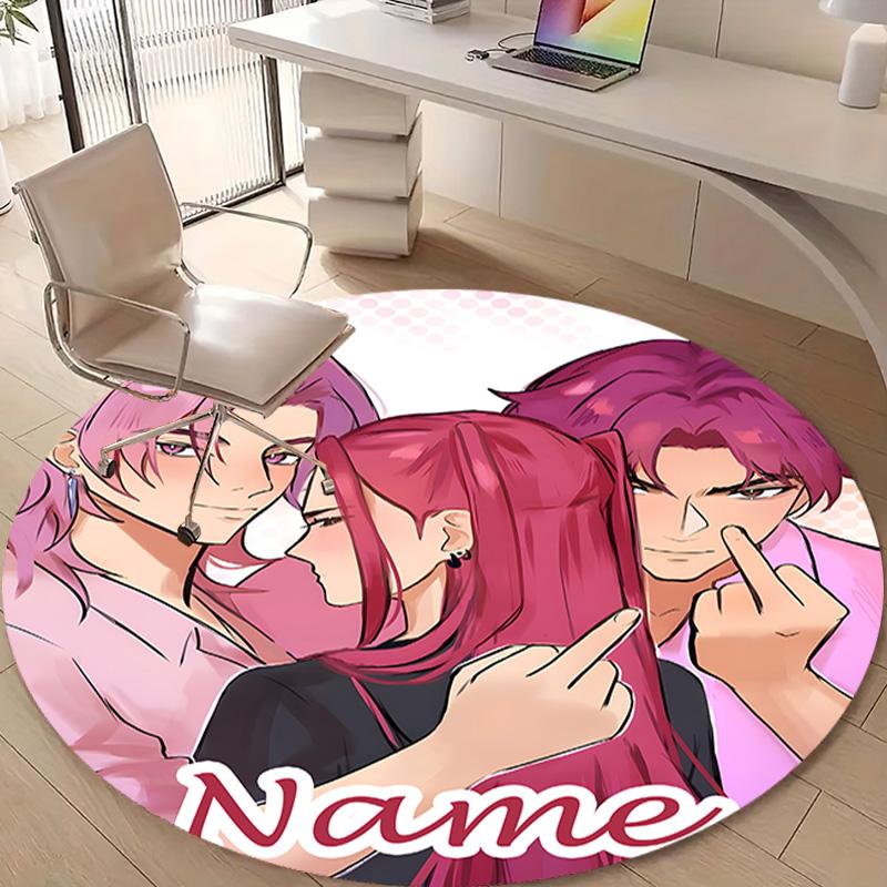 Personalized K-KPop Demon Hunters Round Chair Office Rug - Perfect for Mat, Office Chair & More - Ideal Gift for Birthdays and Holidays