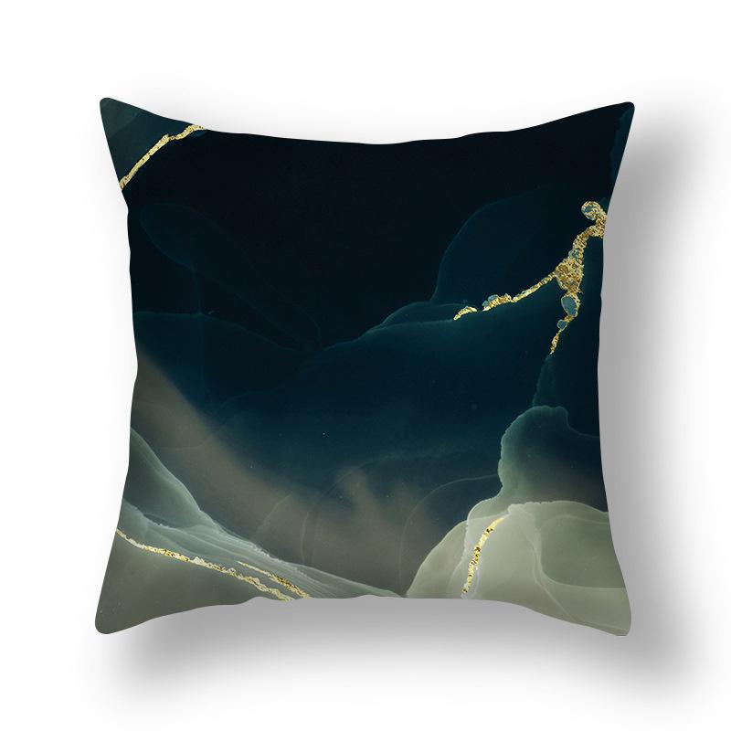 45x45cm Nordic Ins Abstract Gold Blue Marble Print Cushion Cover Sofa Office Seat Lumbar Pillow Cover Home Decoration