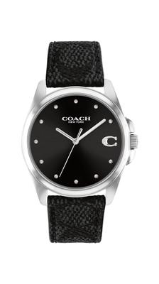 Dámské hodinky Coach GREYSON, Černý ciferník, Černý kožený řemínek, 14504112 [Oficiální dovoz]