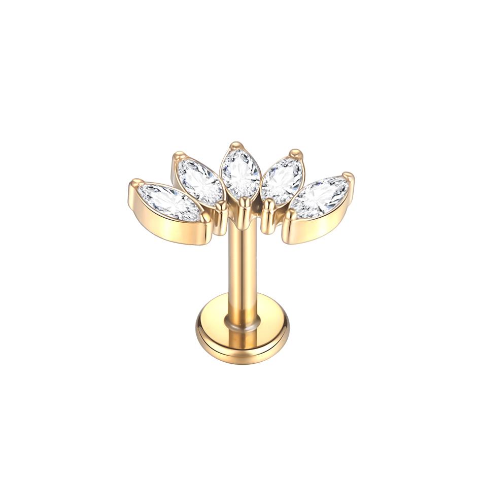 1Pc G23 Titanium Ear Tragus Cartilage Helix Daith Piercing Stud Earrings for Women Internal Thread Labret Piercing Lip Ring 16G