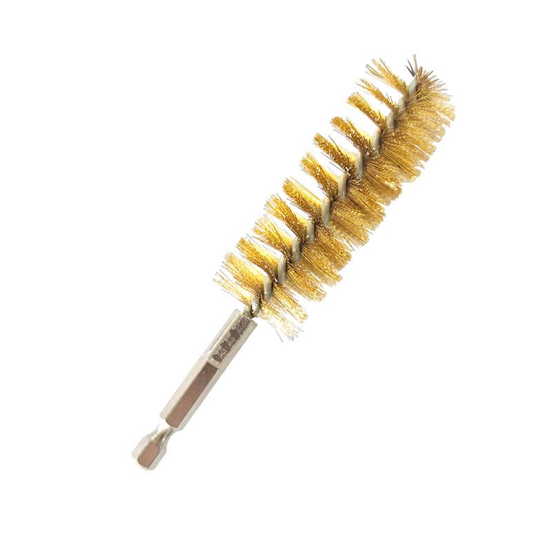Hexagonal Rod Copper Wire Drill Brush for Polishing, Deburring, and Cleaning