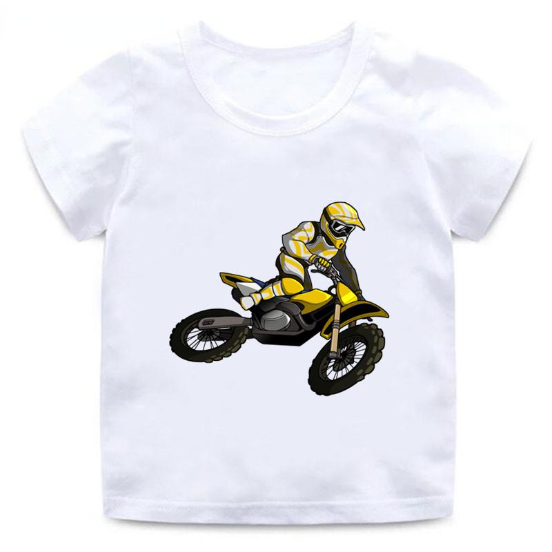 Funny Motorcycle Motocross Rider Cool Kids T-Shirt Baby Boys Casual Funny T Shirt Children Streetwear Girls/Boys Clothes 3-15y