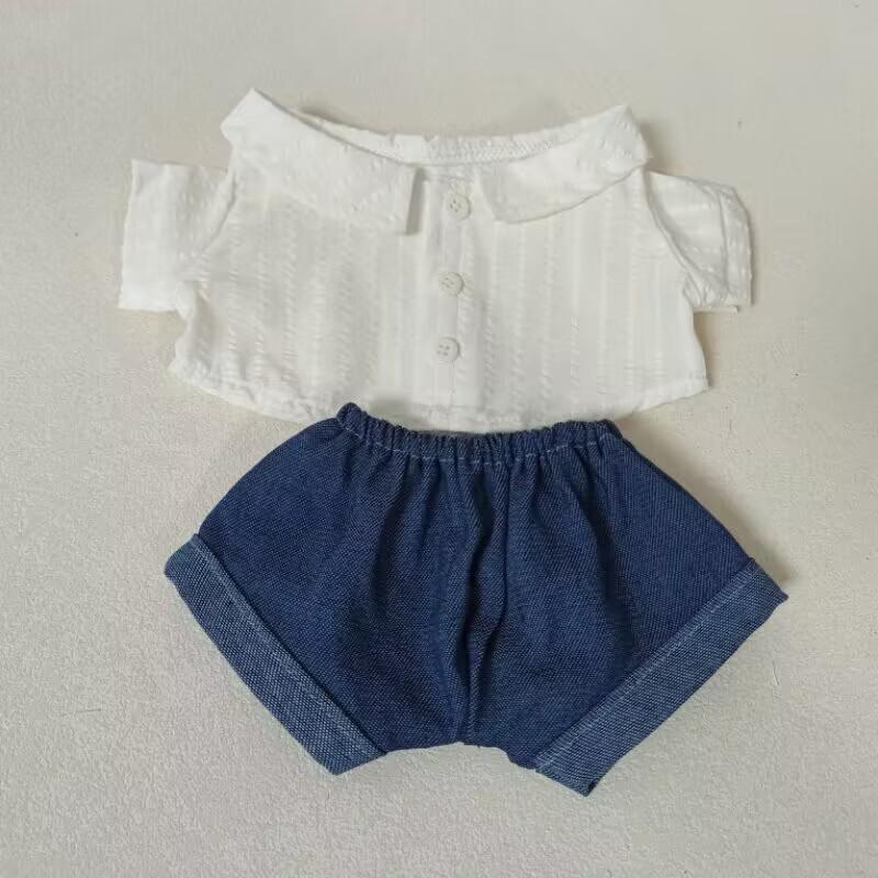 38CM Ragdoll Overalls & Shirt Set - Large Size Replacement Outfit