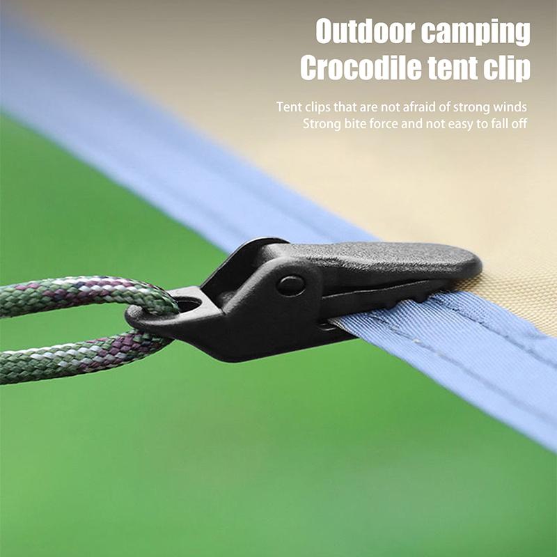 Tarp Clips 10-Pack Black Crocodile Clip Small Outdoor Camping Awning Point Hook Tent Windbreak Clamp