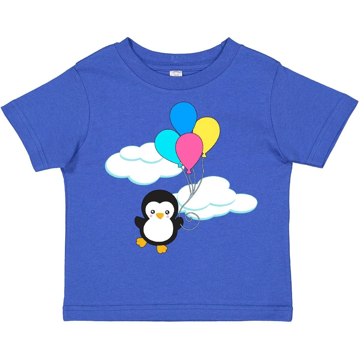 Inktastic Cute Penguin With Balloons Toddler T-Shirt Animals Flying Day Happy 120