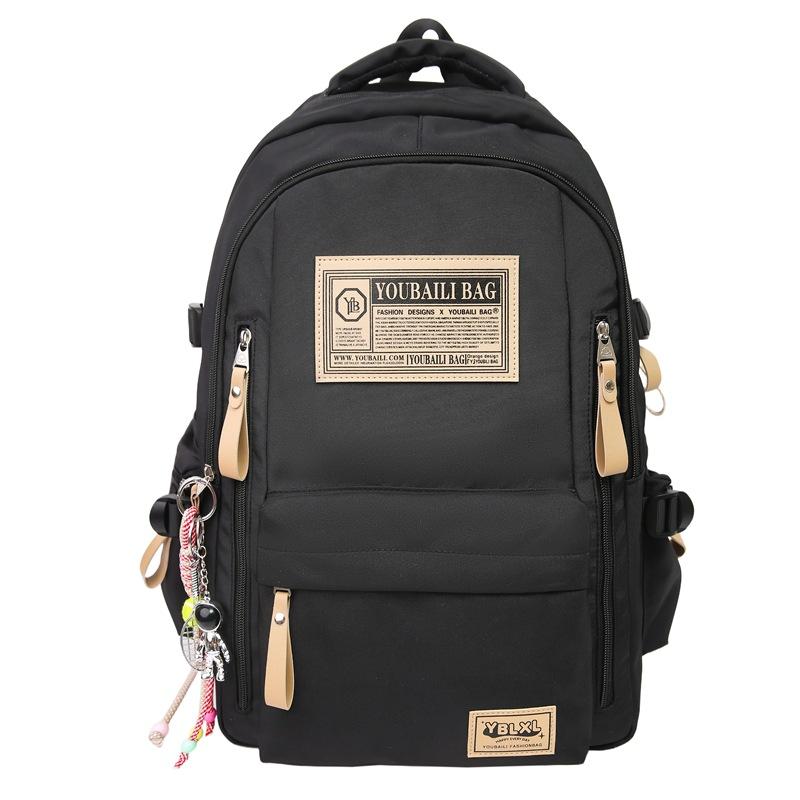 Schoolbag schoolbag junior high school girl student backpack high school student travel backpack large capacity nylon backpack male wholesale