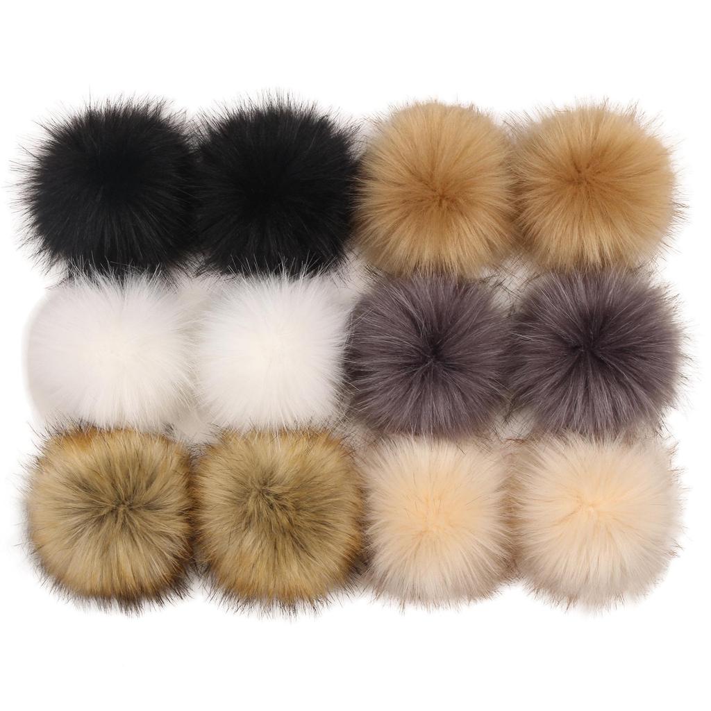 10CM Faux Fox Fur Ball Set - Plush Artificial Fur Balls for DIY Mobile Phone Pendants