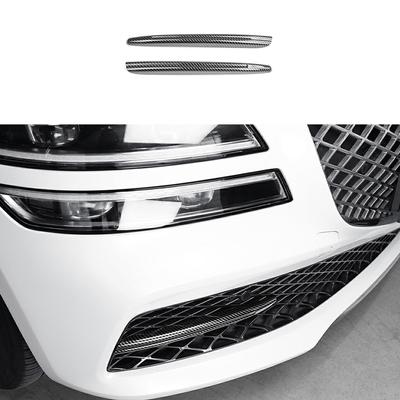 Carbon Fiber Front Fog Light Lamp Decoration Cover Trim For Genesis G80 RG3 -2024 Accessories