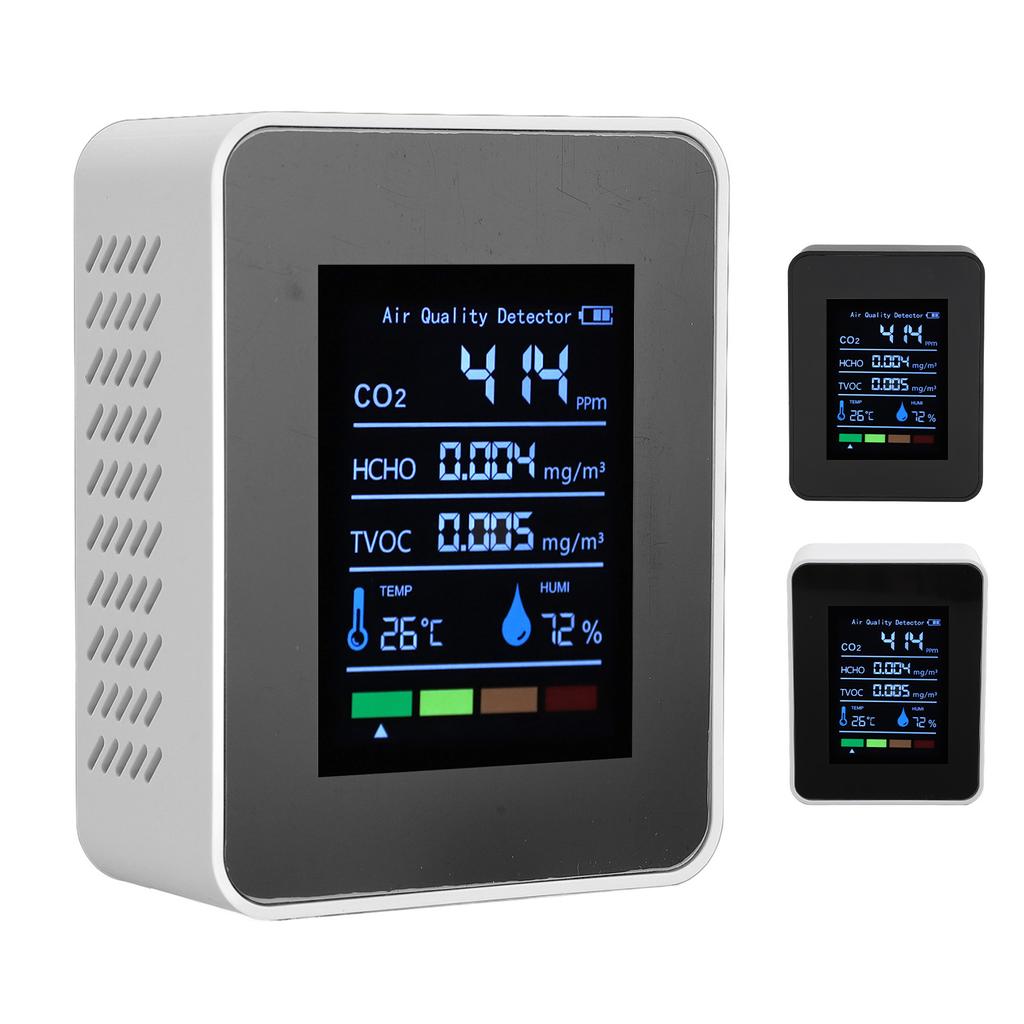 Portable Air Quality Detector CO2 TVOC HCHO Humidity Temperature 5 In 1 Multifunctional Indoor Air Q