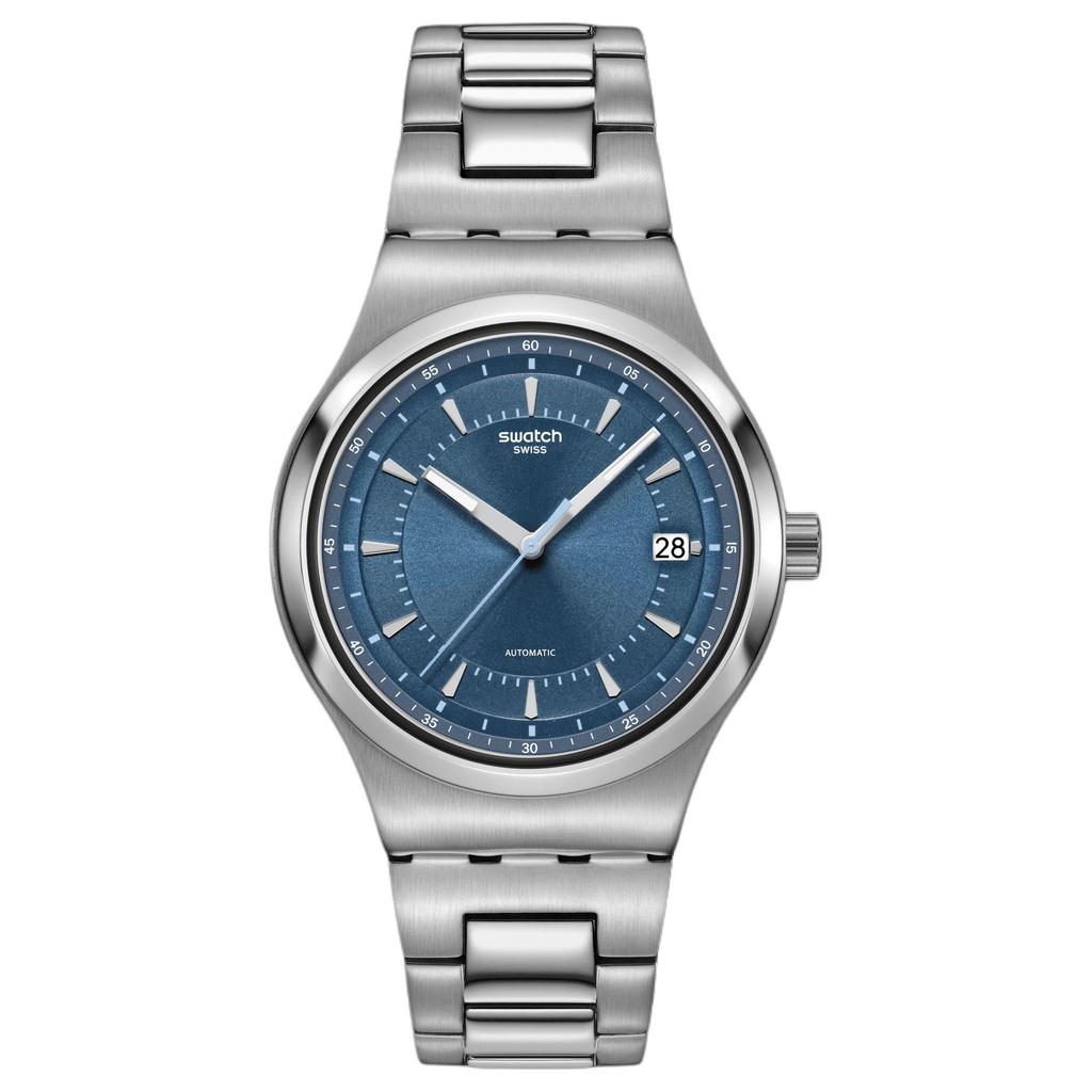 Swatch Essentials Automatic Mechanical Movement 30m Water Resistance Unisex Watch 42mm Blue Dial YIS435G