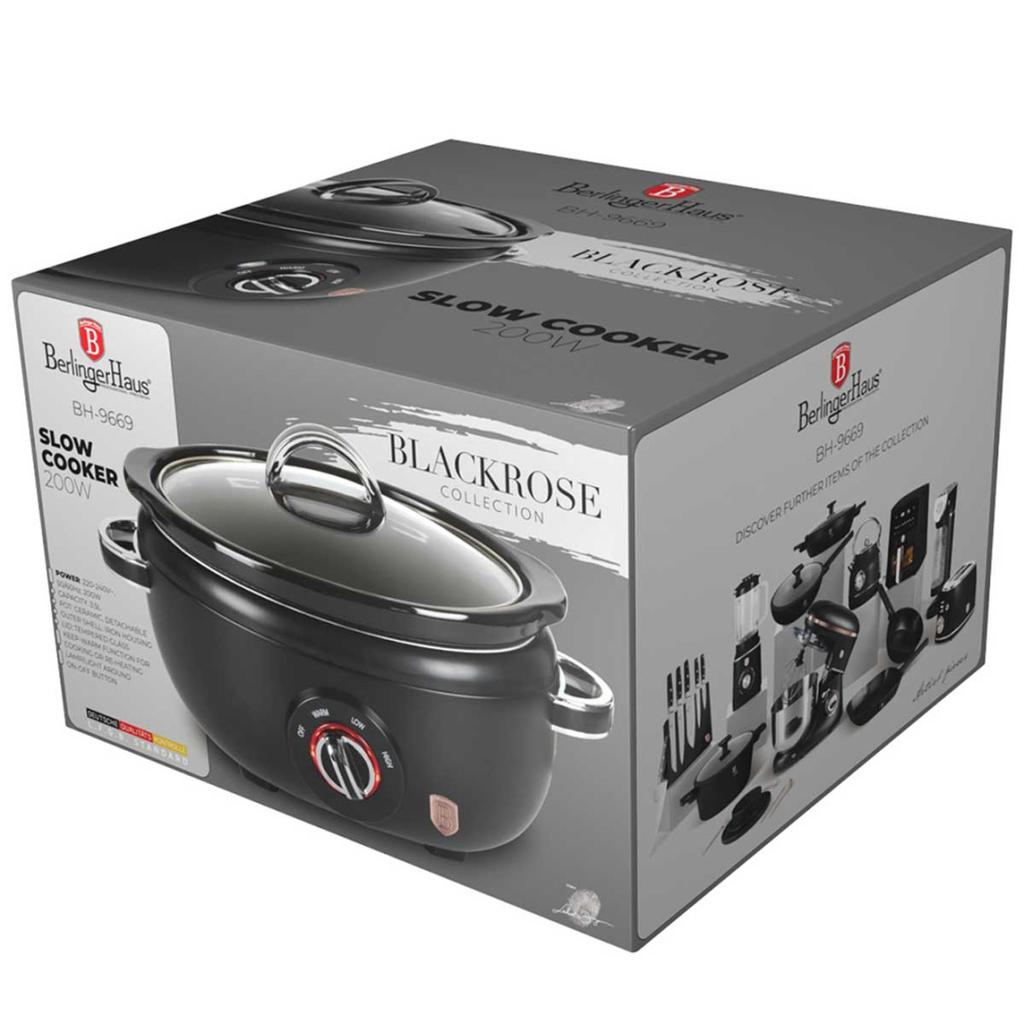 Elektrischer Slow Cooker 3,5L Berlinger Haus Bh-9669 Black Rose
