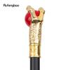 Drachenklauengriff, rote Glaskugel, goldener Gehstock, modischer dekorativer Gehstock, Cosplay, Gehstock, Knauf, Crosier, 93 cm