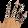 10/20 Pezzi Set di Anelli Teschio Punk Vintage Per Donne Uomini Stile Misto Moda Gotico Hip Hop Occhio Ragno Gioielli Regali per Feste